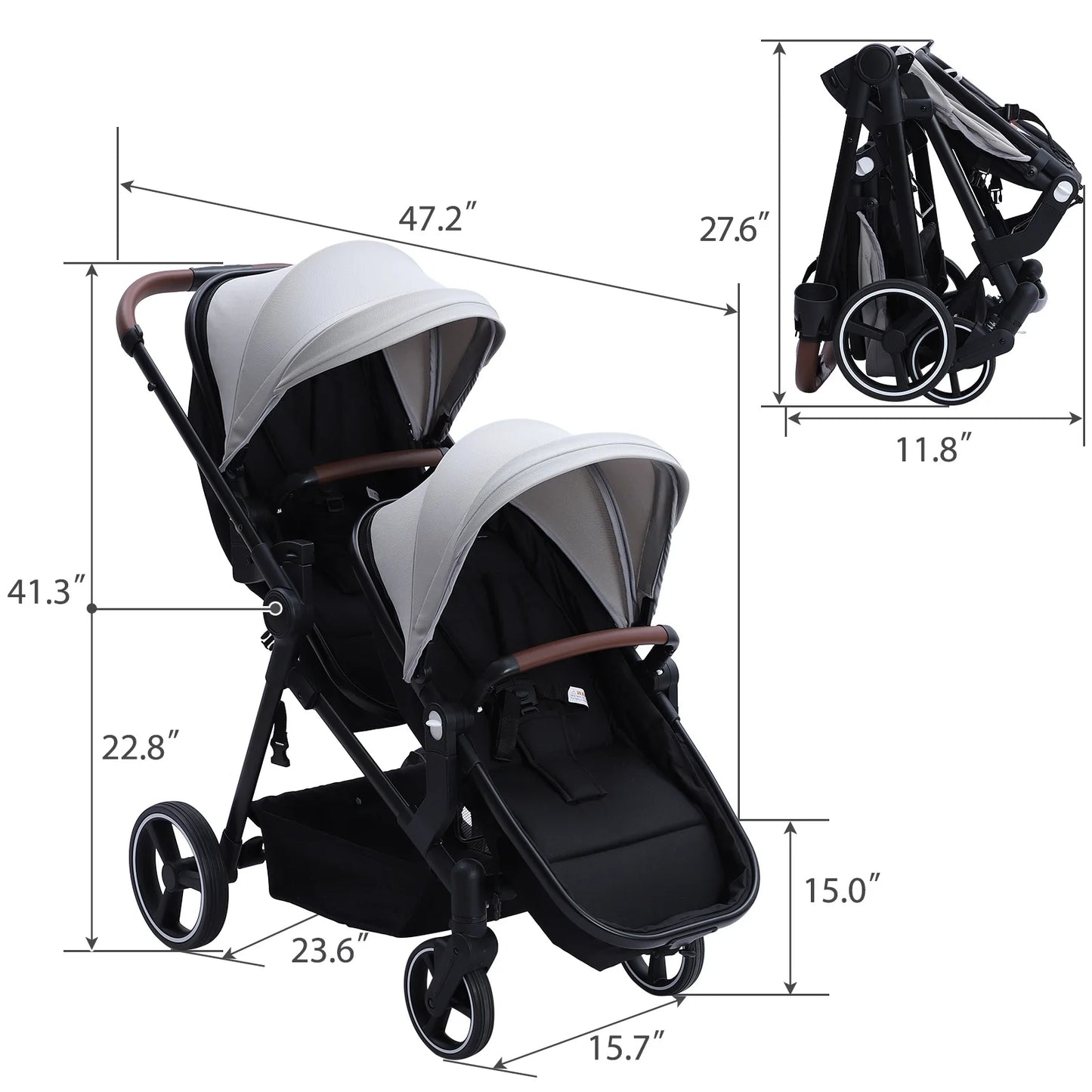 Double Stroller Track Tandem Stroller