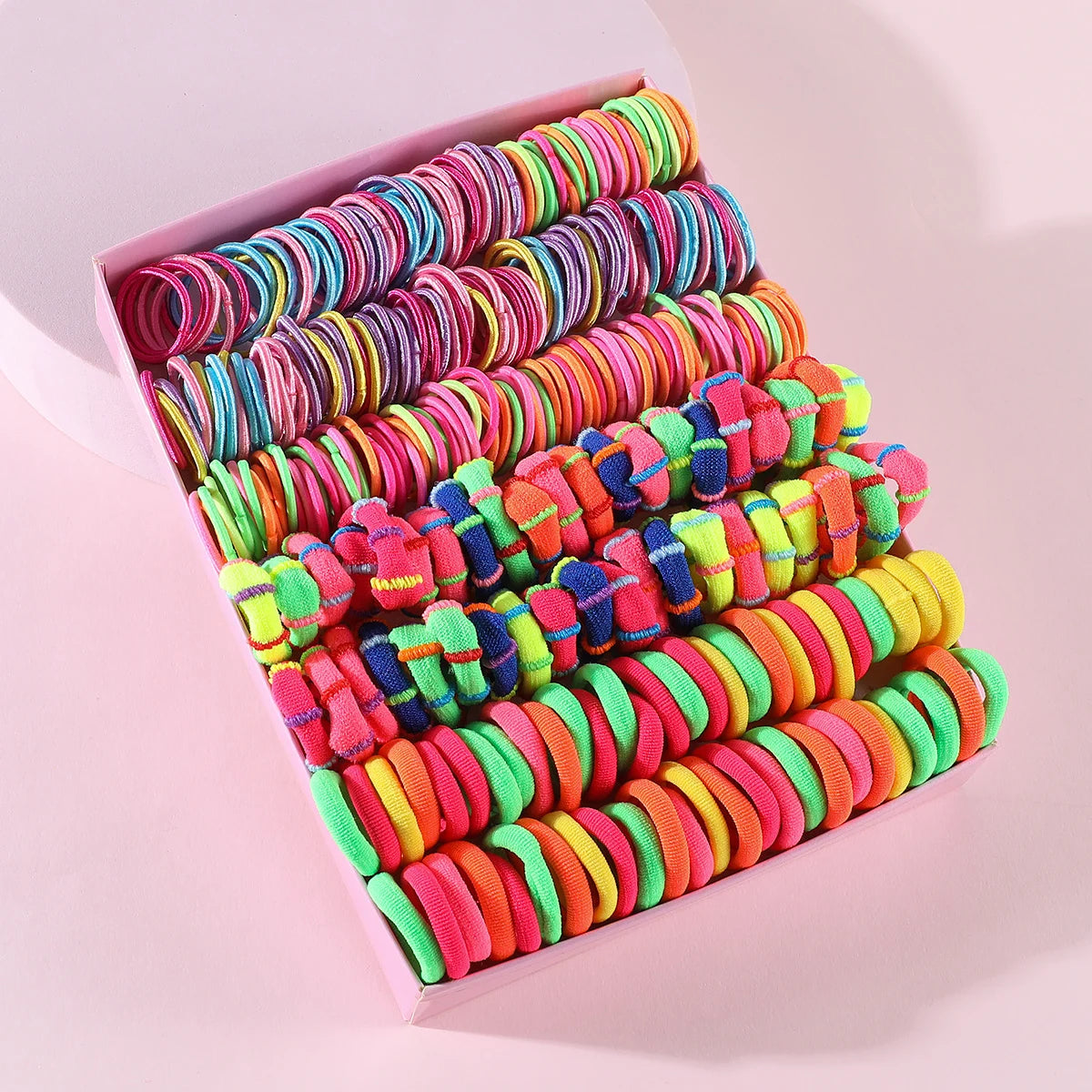 Girls’ Colorful Hair Bands – 250/300 Pieces Set