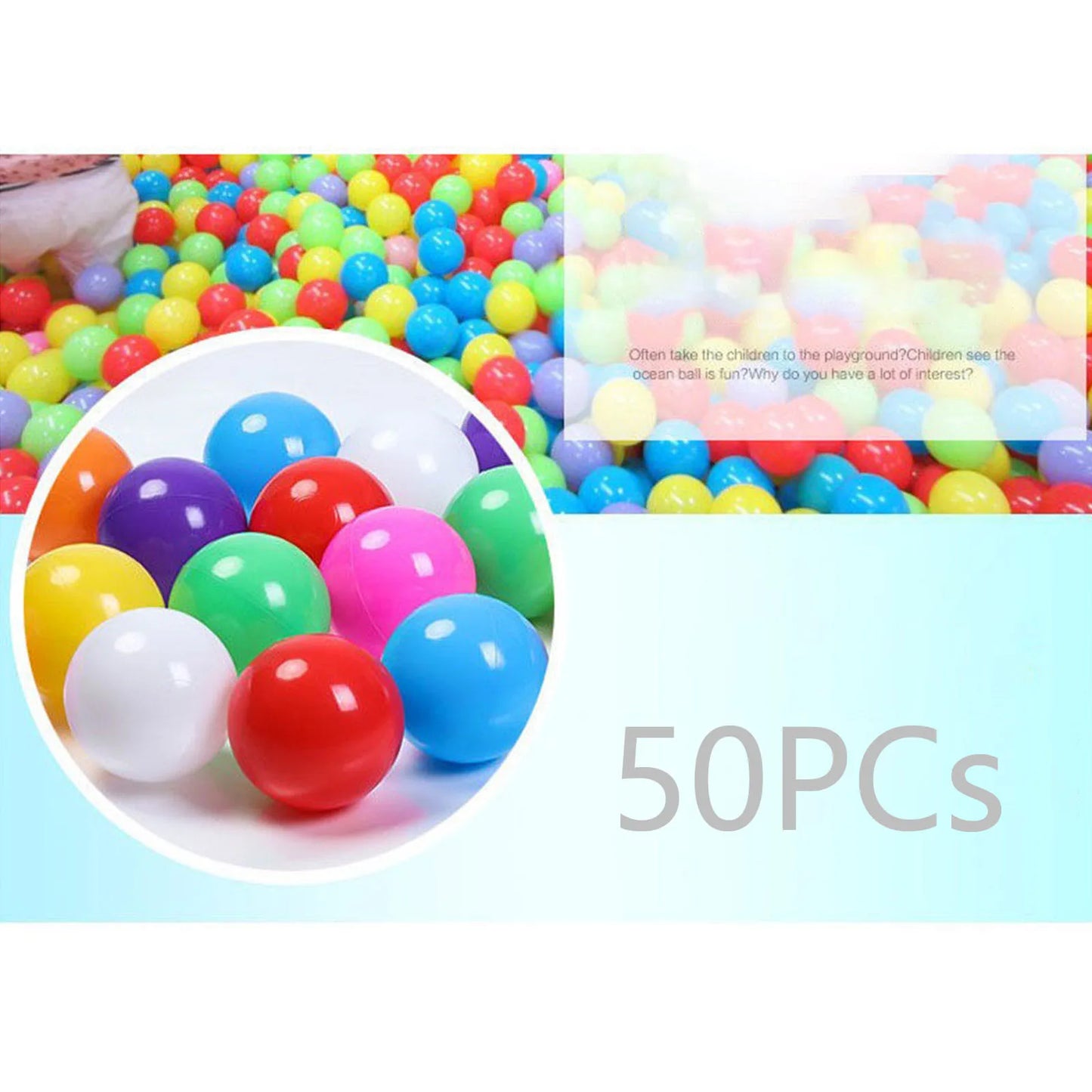 100pcs Colorful Plastic Ball Pit Balls