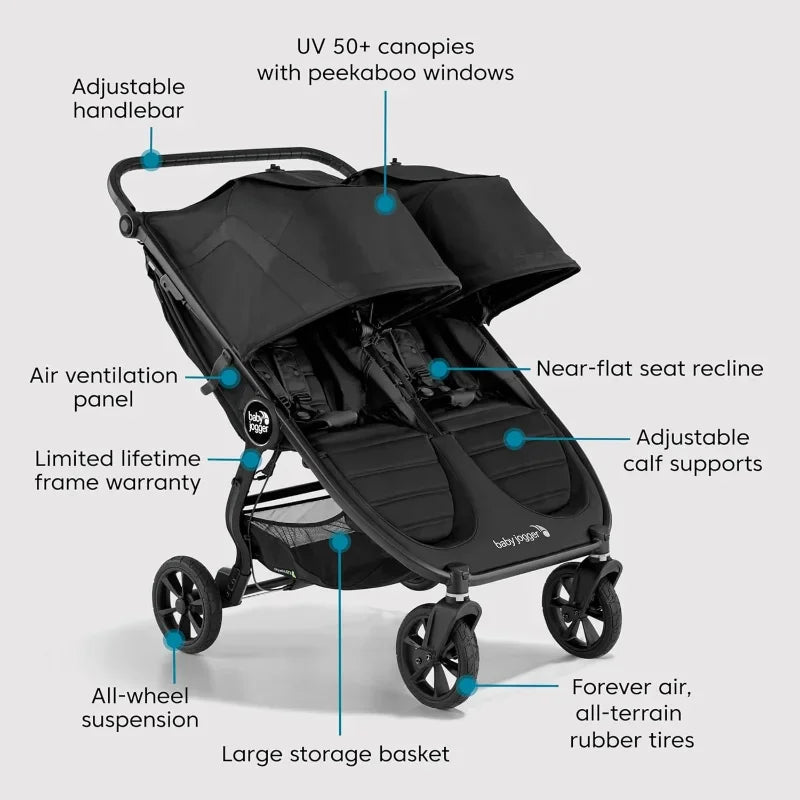 HOME Double Stroller, Compatible with Britax, Cybex