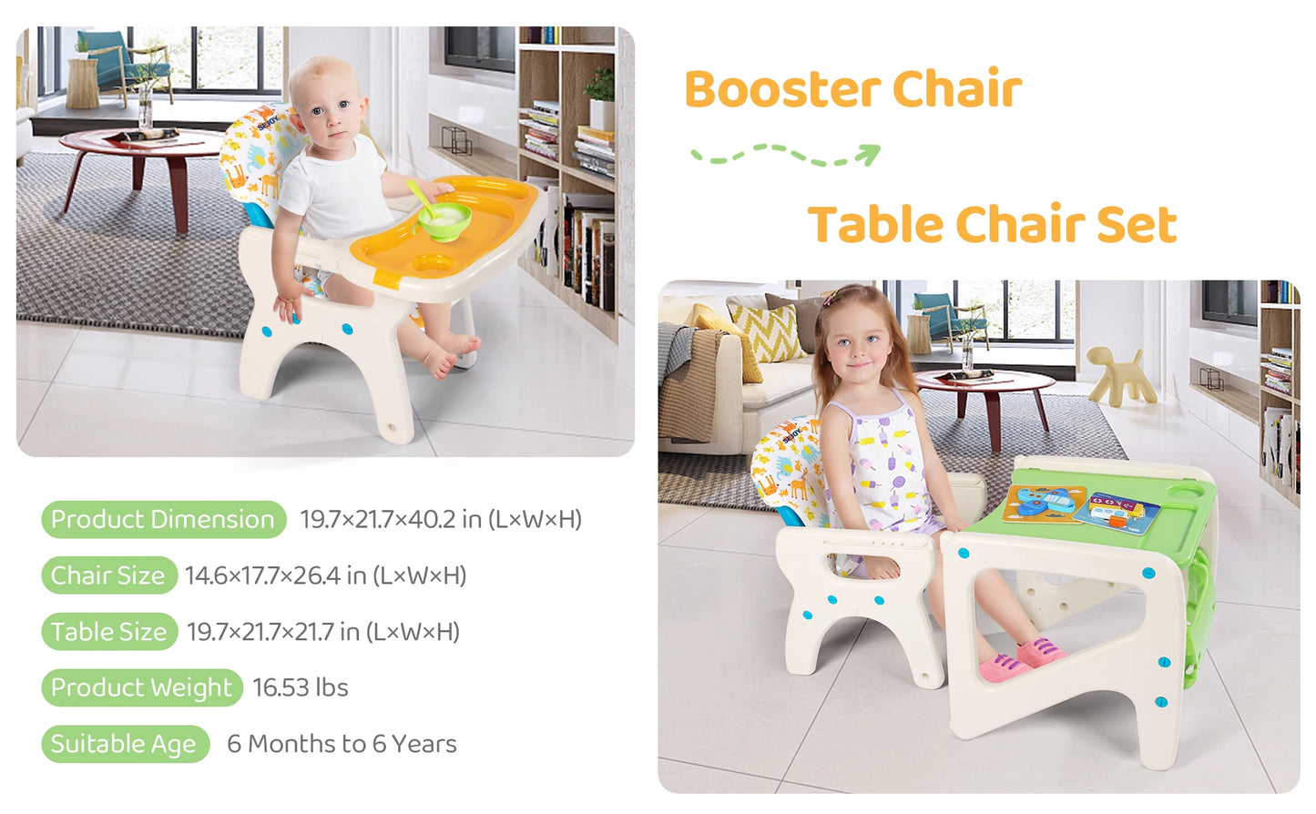Sejoy High Chair for Baby and Toddlers