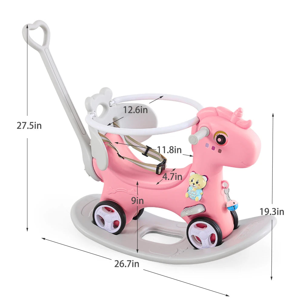 Push Bar Rocking Horse For Toddlers