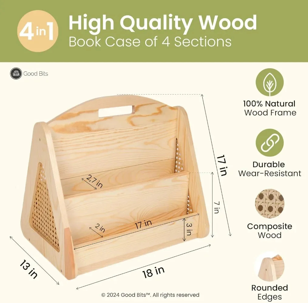 Double-Sided Montessori Kids Bookshelf