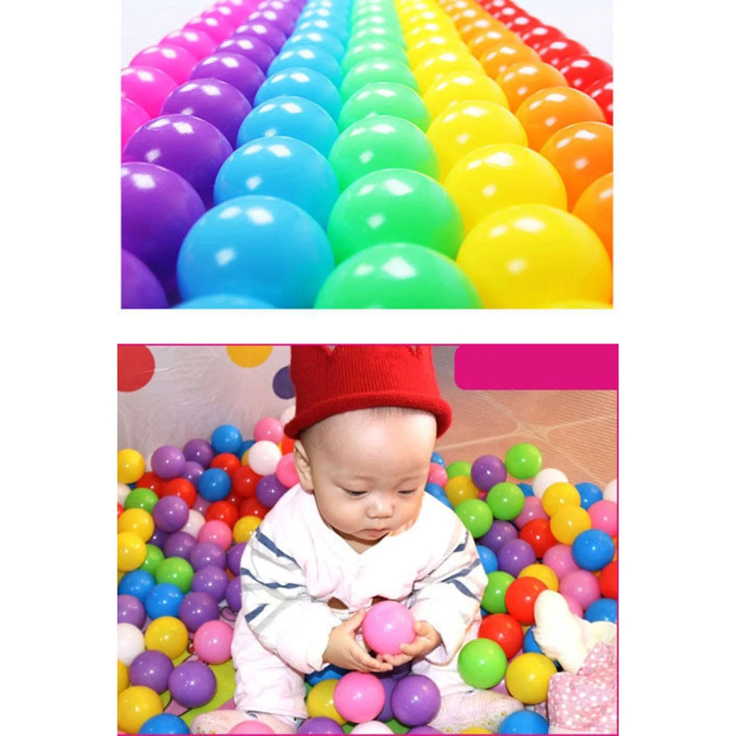 100pcs Colorful Plastic Ball Pit Balls
