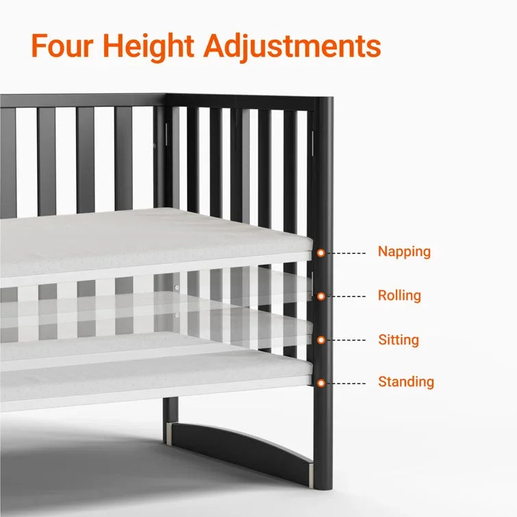 MAMAZING 6-in-1 Convertible Mini Crib (Black)