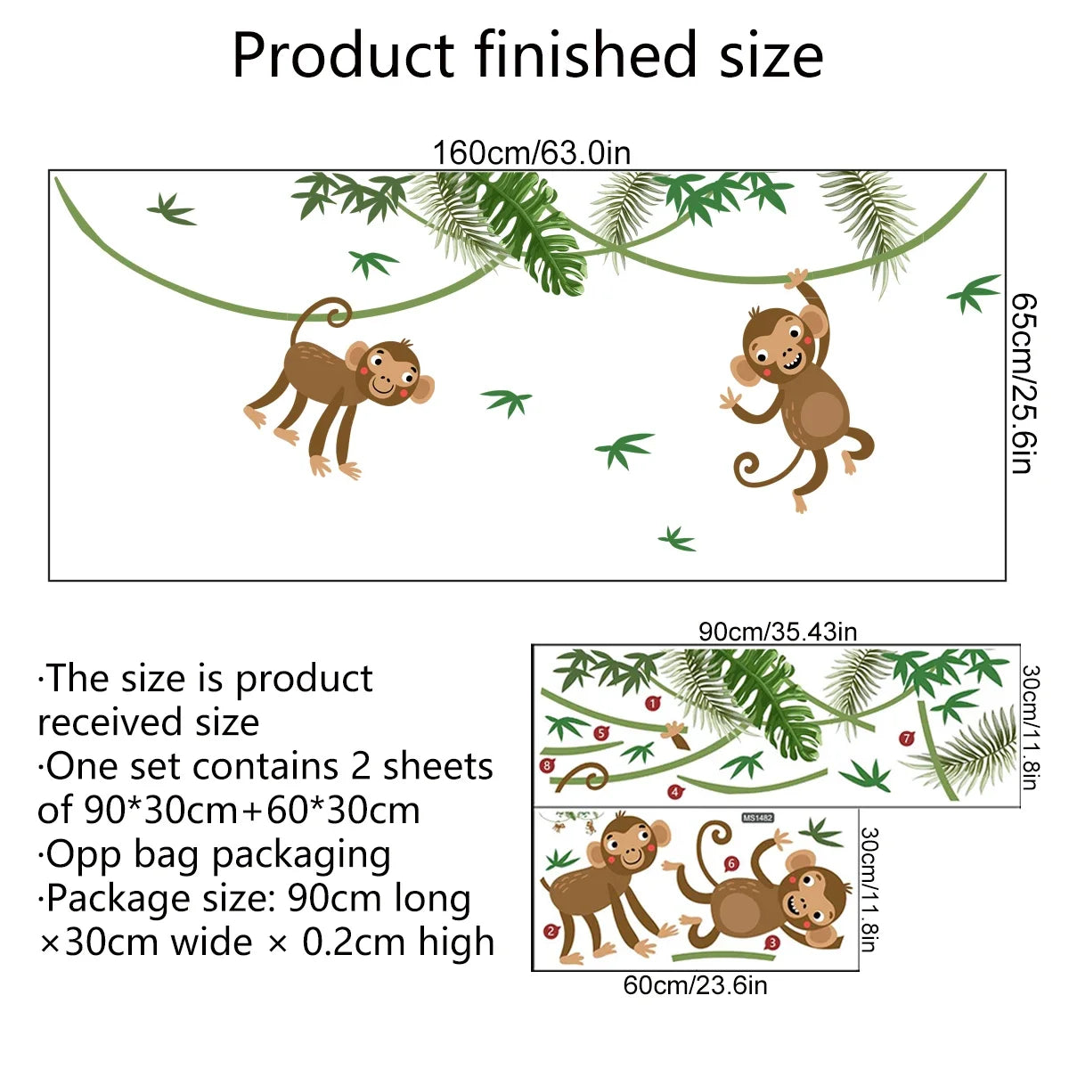 Large Funny Jungle Wall Art