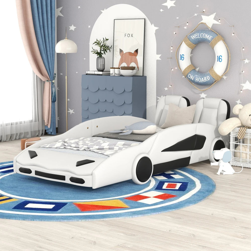 Twin Size Race Car Bed with Wheels