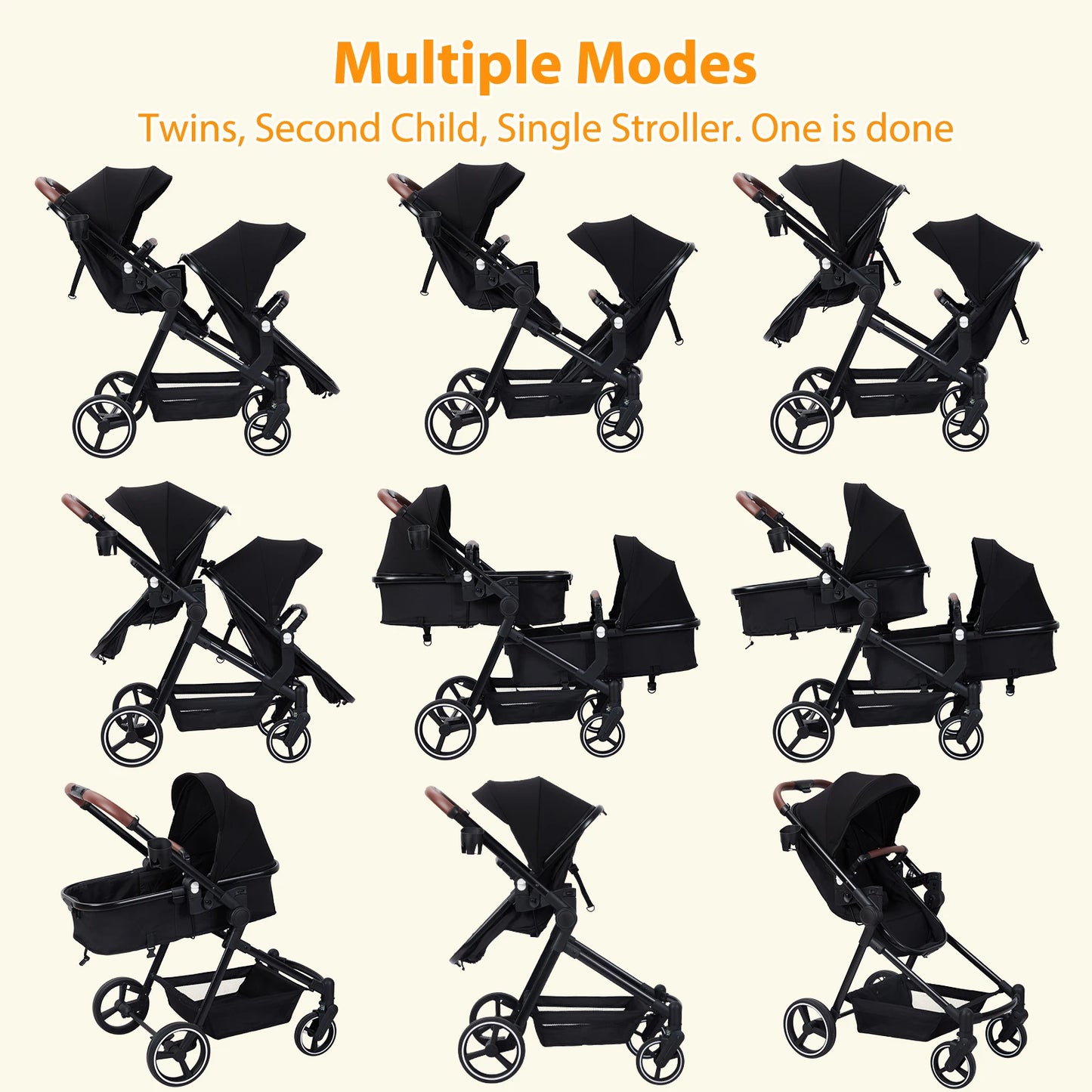 Double Stroller Track Tandem Stroller