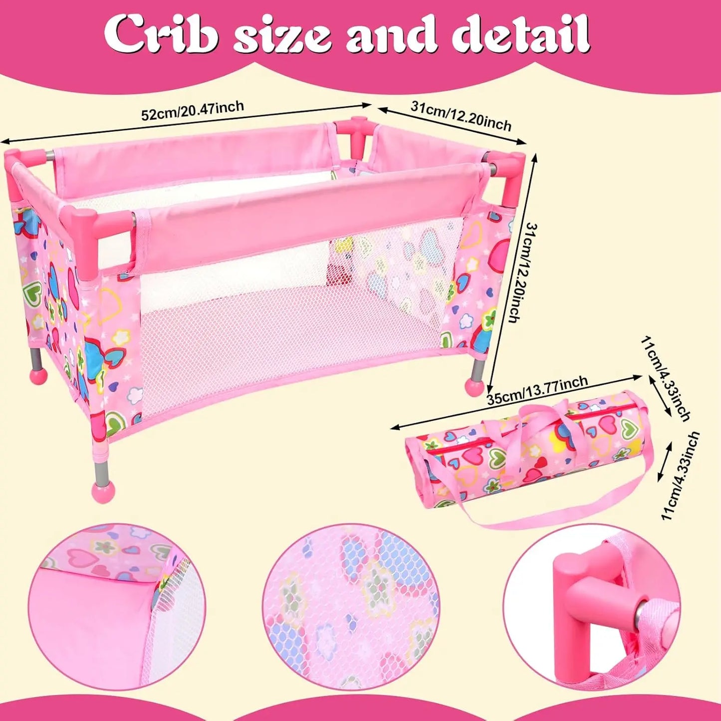 5-Piece Baby Doll Stroller Playset
