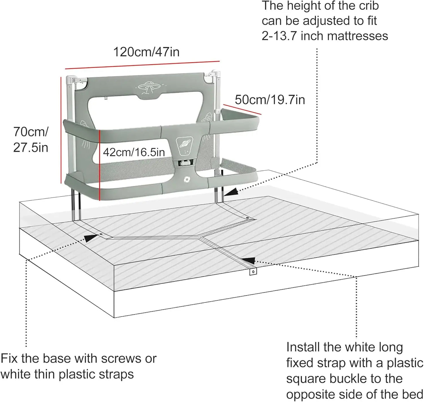 3 In 1 Bassinet Bedside Crib