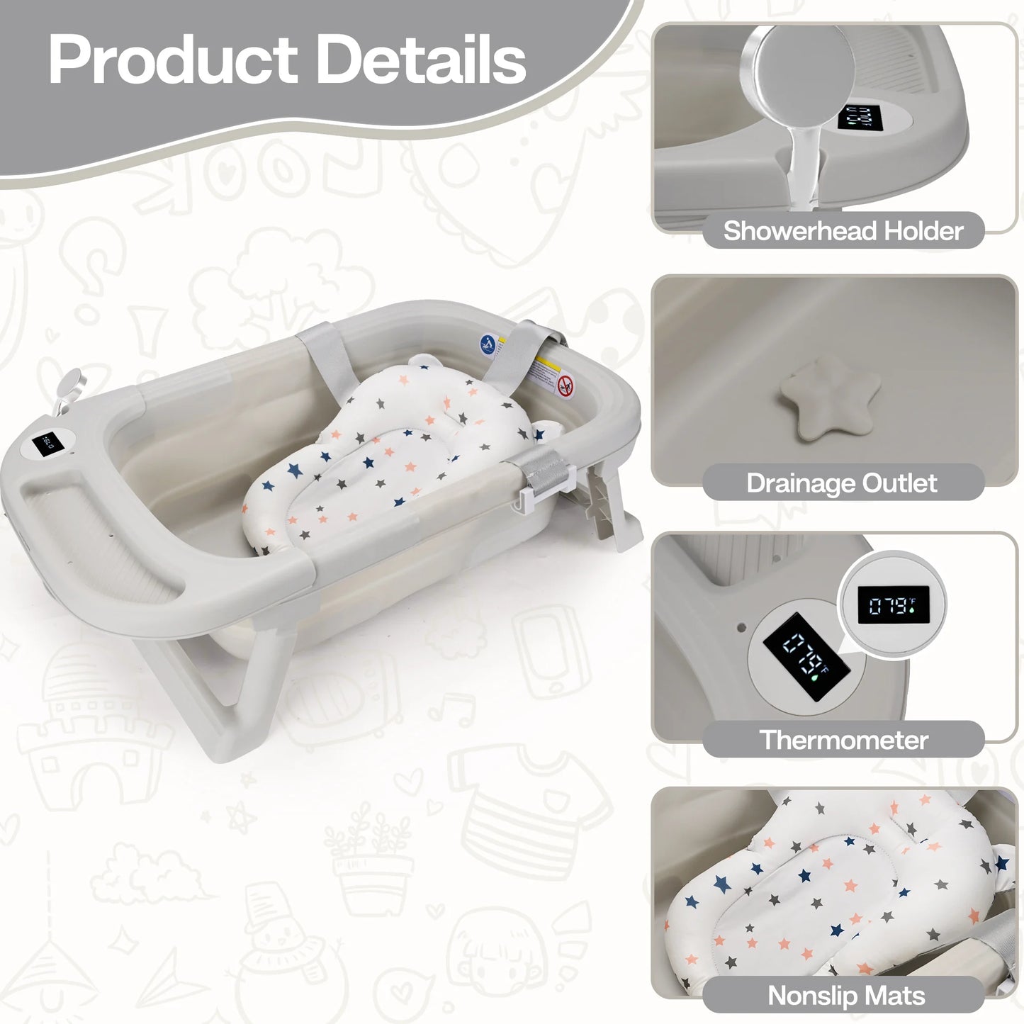 Travel-Friendly Baby Bath Tub (0-36 Months)