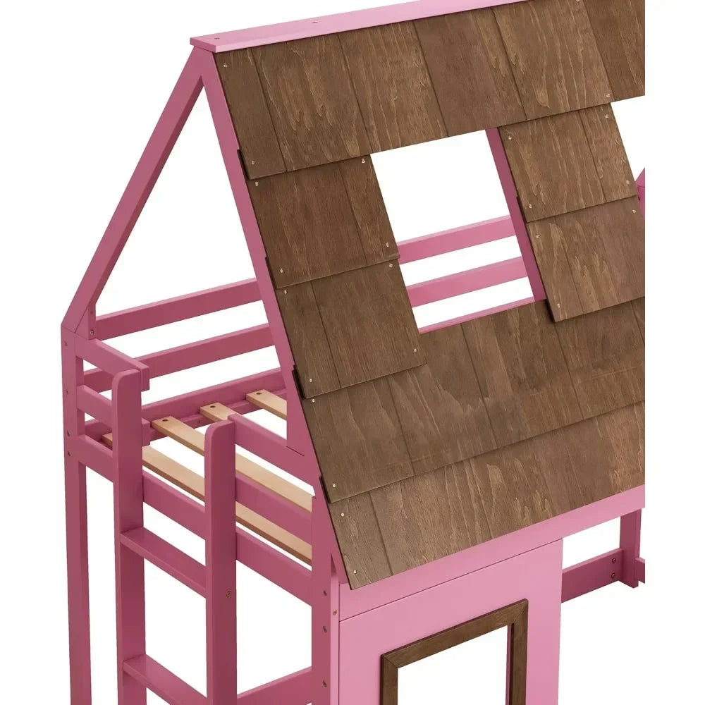 Twin Over Twin House Bunk Bed