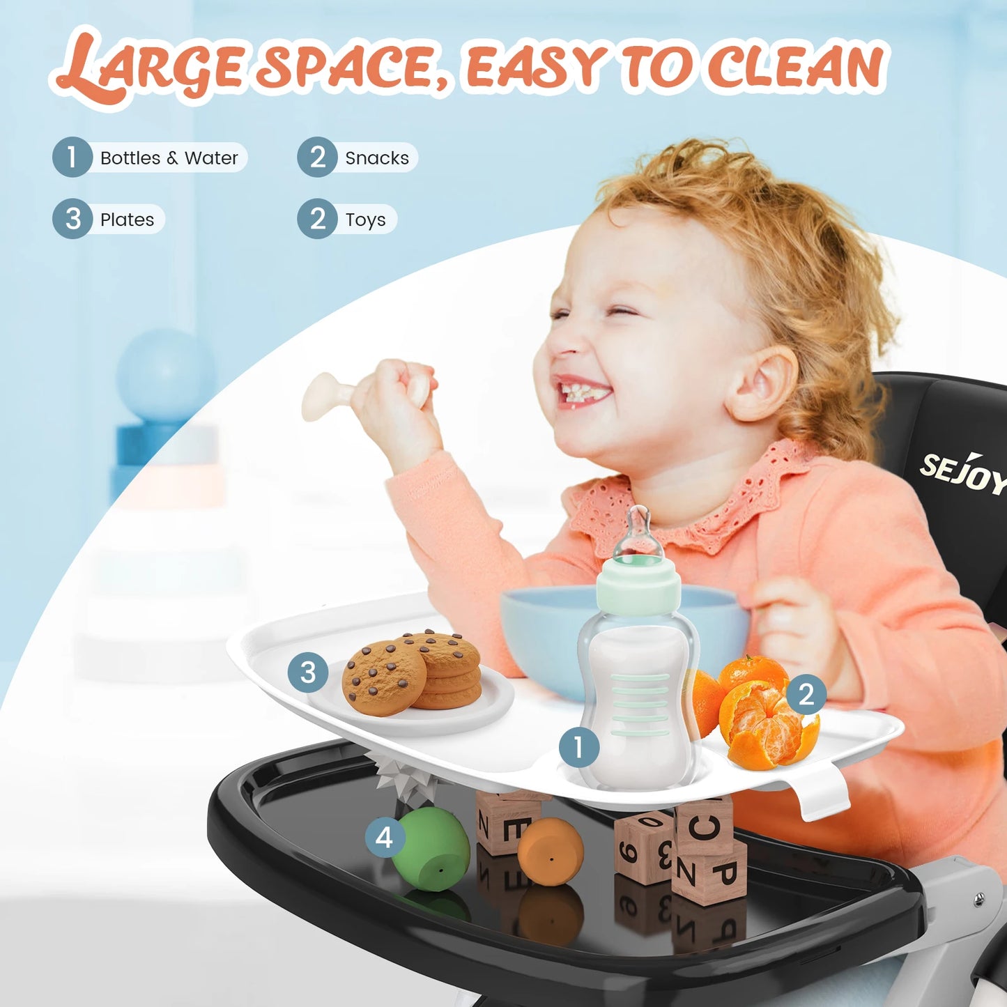 Sejoy Adjustable Baby High Chair