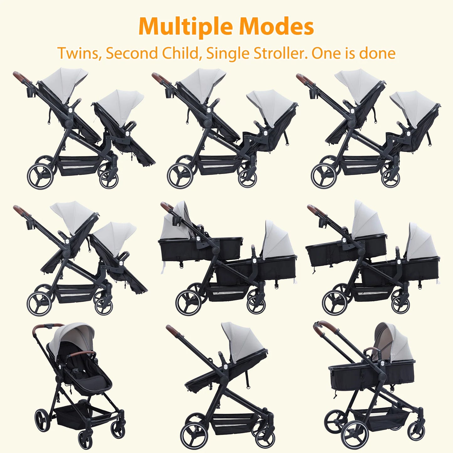 Double Stroller Track Tandem Stroller