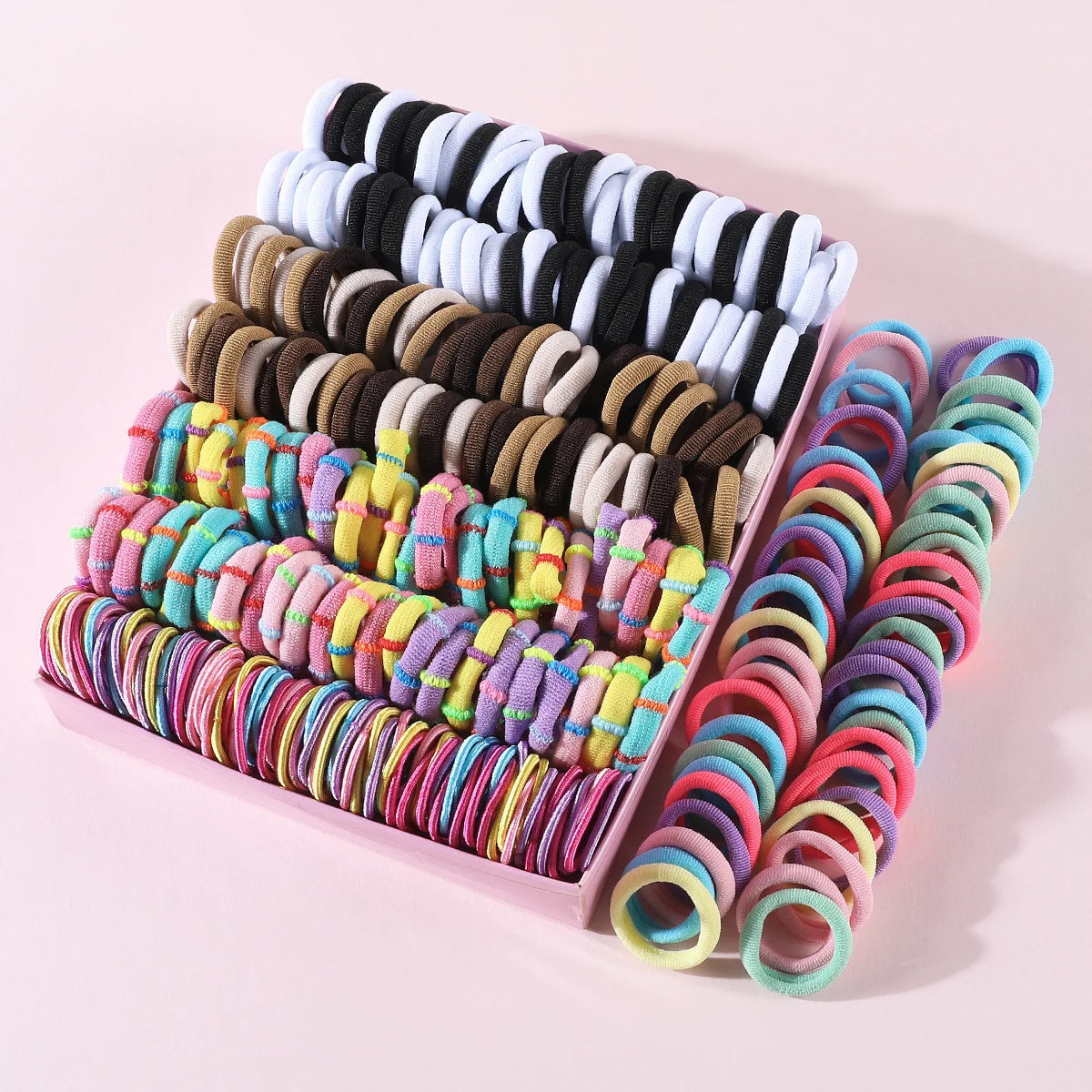 Girls’ Colorful Hair Bands – 250/300 Pieces Set