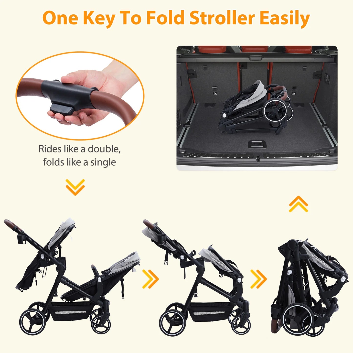 Double Stroller Track Tandem Stroller