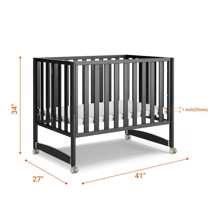 MAMAZING 6-in-1 Convertible Mini Crib (Black)