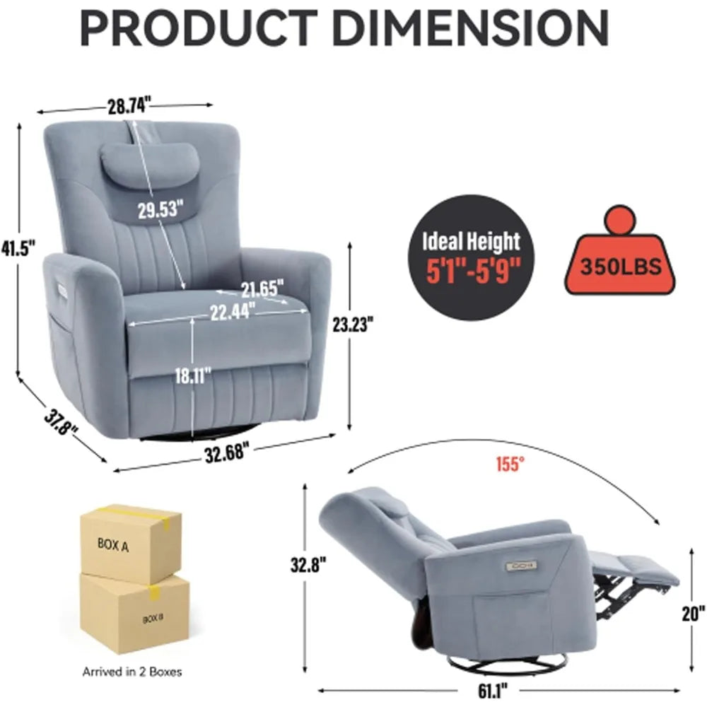 Luxury Power Swivel Rocker Recliner