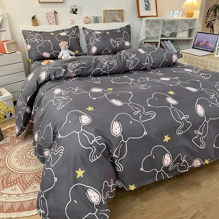 Cartoon Snoopy 4-Piece Bedding Set