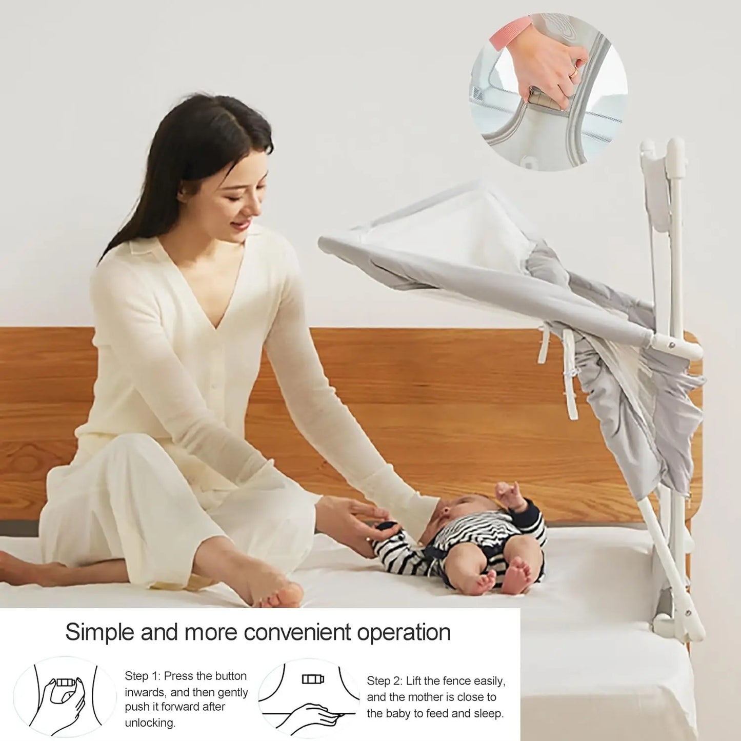 3 In 1 Bassinet Bedside Crib