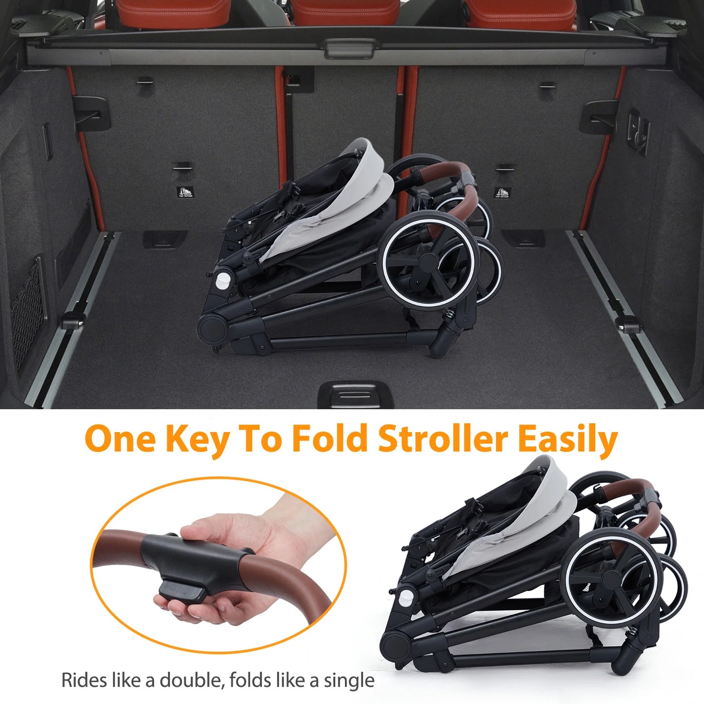 Double Stroller Track Tandem Stroller