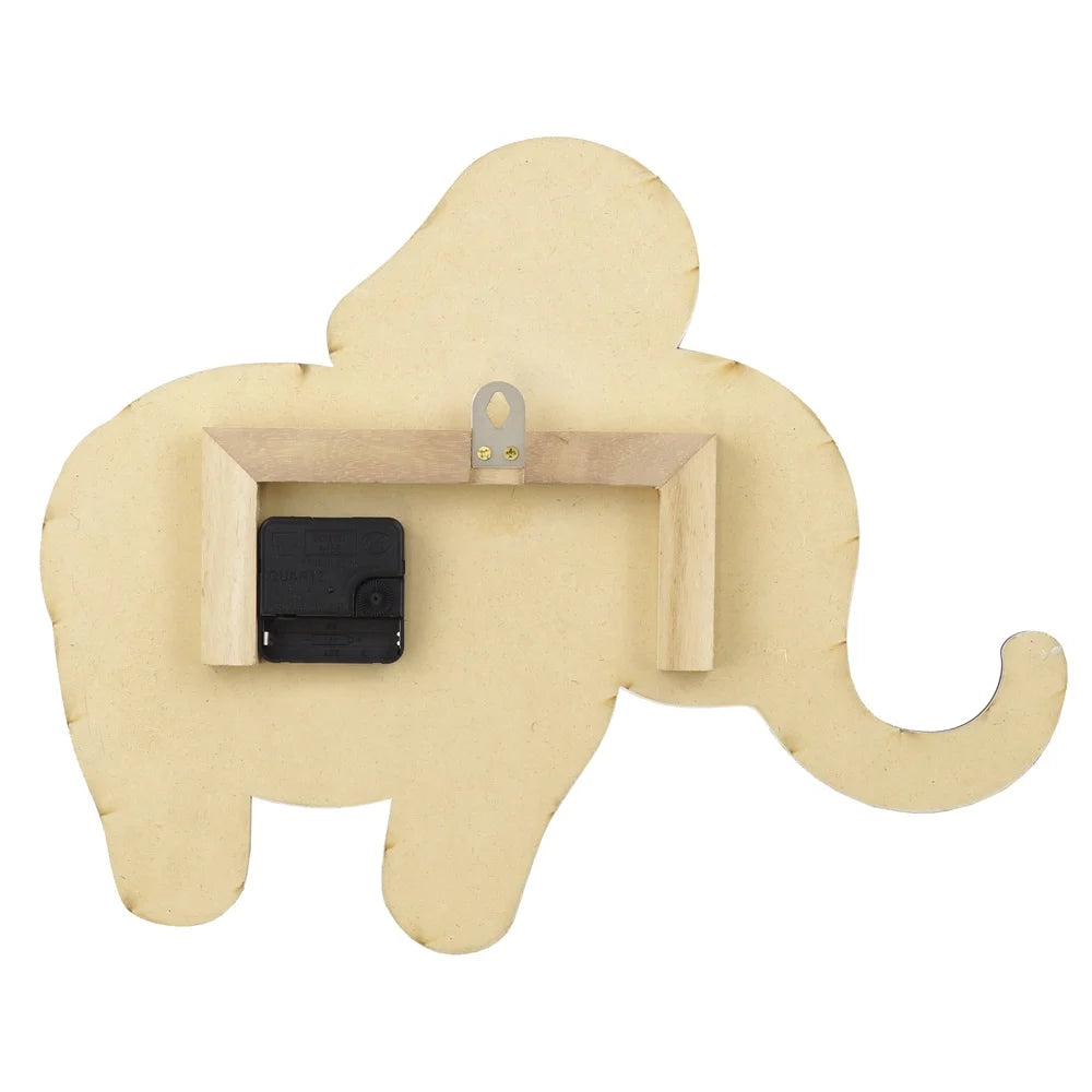 Indoor Elephant Shaped Wood Wall Clock
