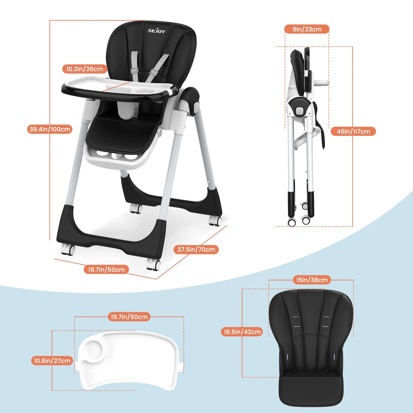Sejoy Adjustable Baby High Chair