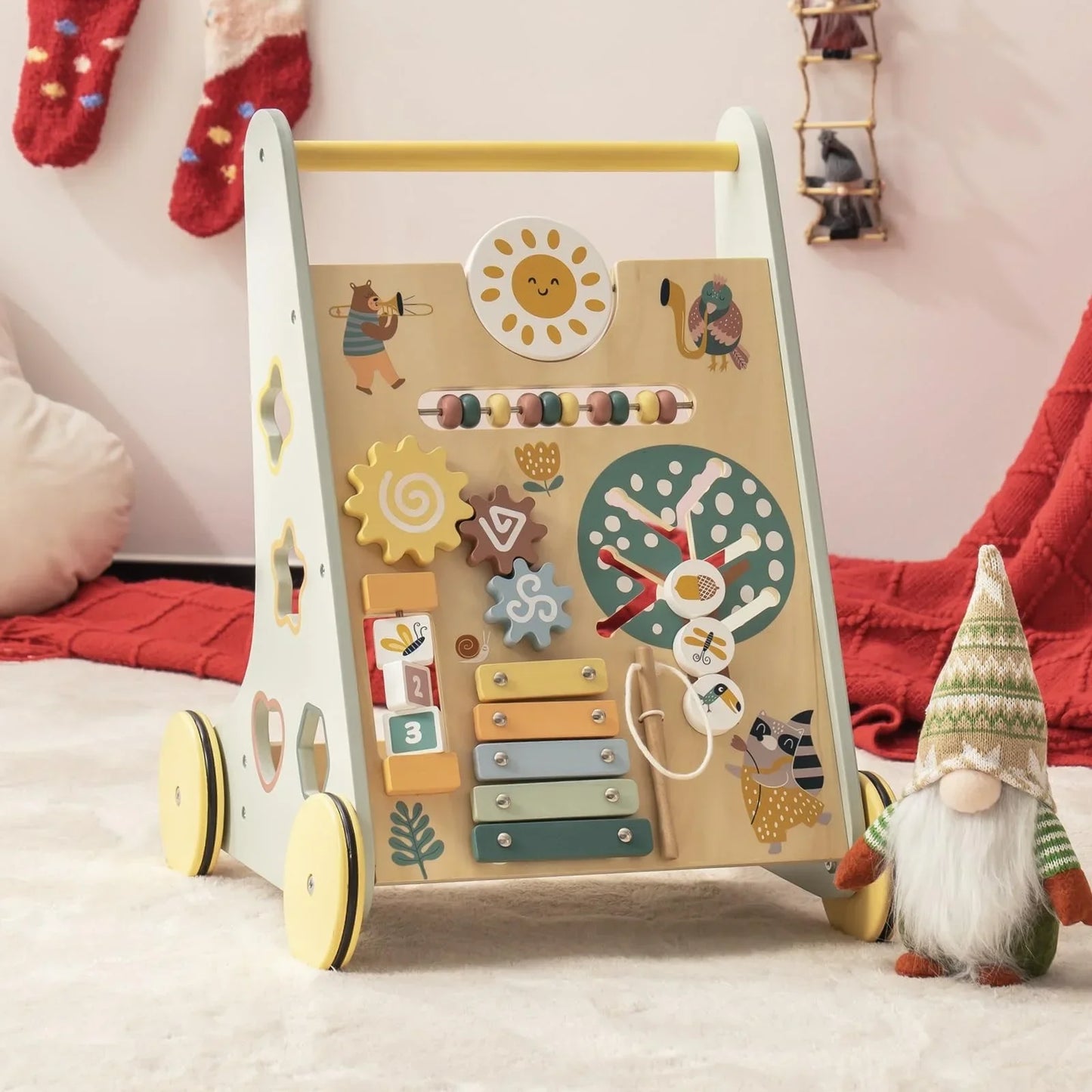 Robotime Robud Wooden Baby Walker with Wheels