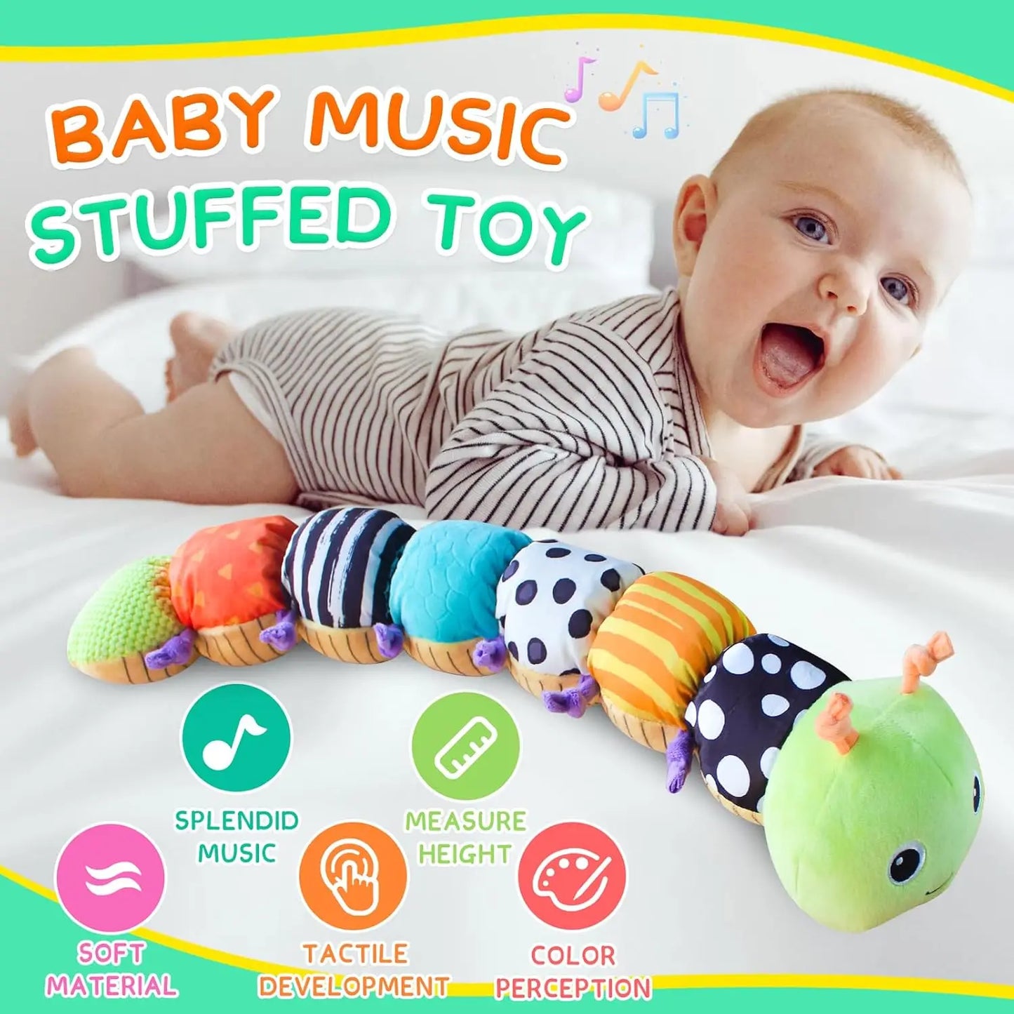 Musical Multi‑Sensory Caterpillar Plush Toy