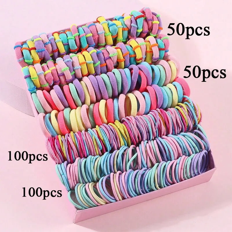 Girls’ Colorful Hair Bands – 250/300 Pieces Set