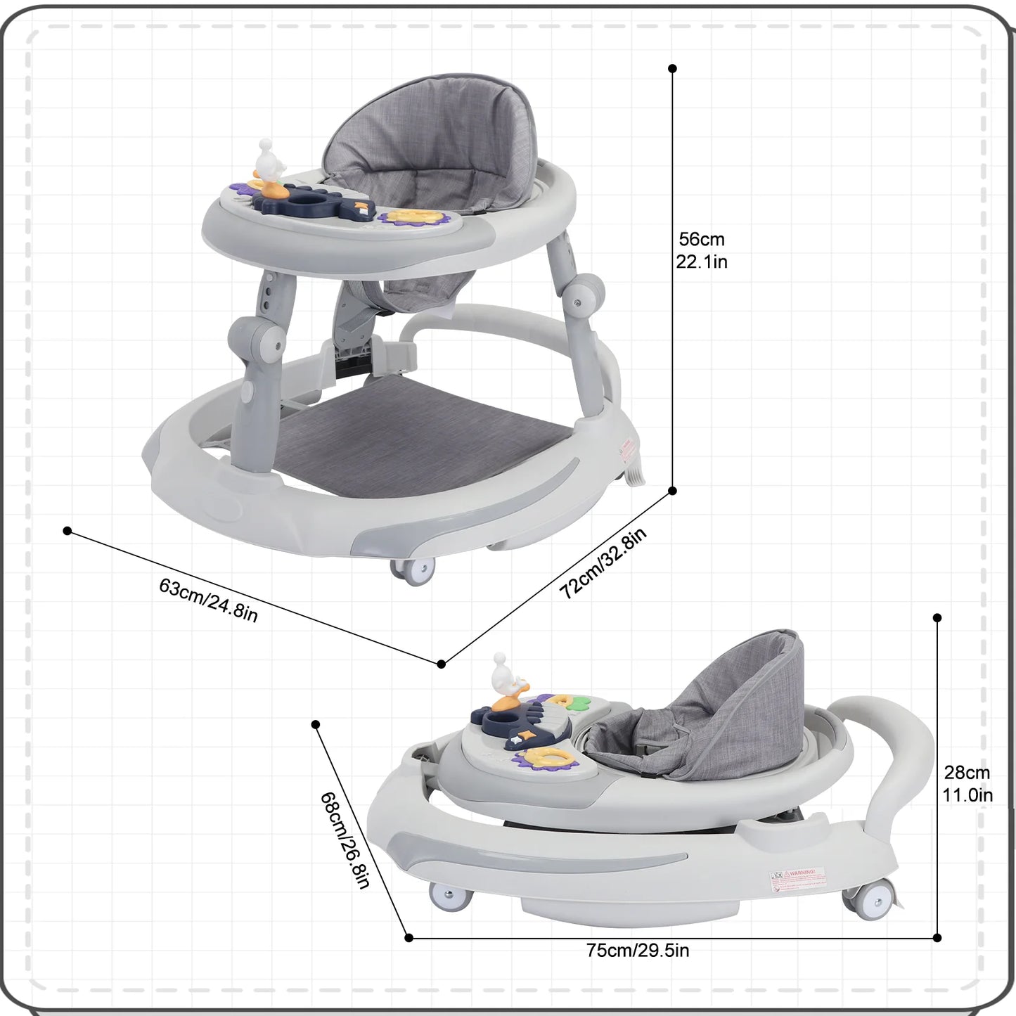 UBRAVOO Foldable Baby Walker 6-18 Month