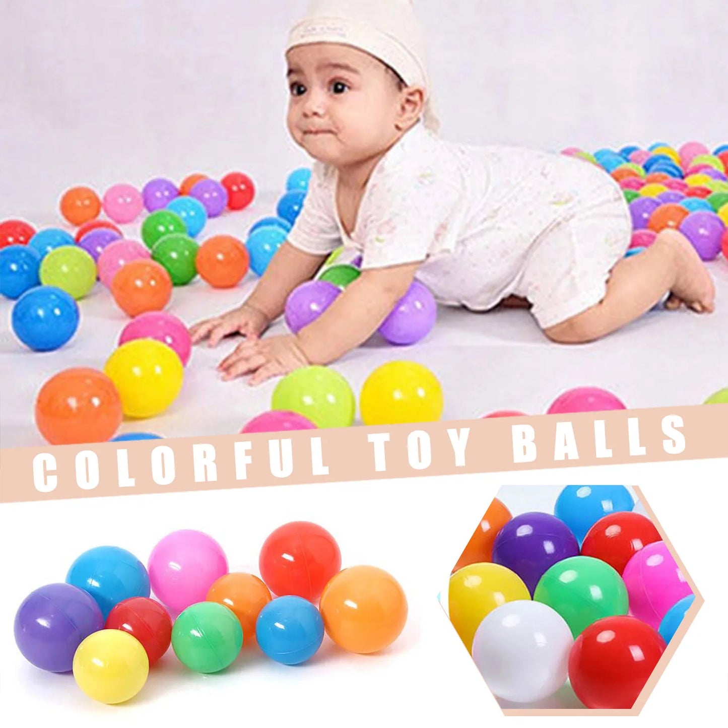 100pcs Colorful Plastic Ball Pit Balls