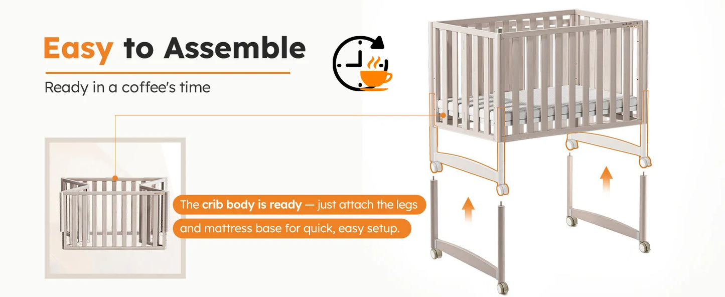 MAMAZING 6-in-1 Mini Crib (Pink)