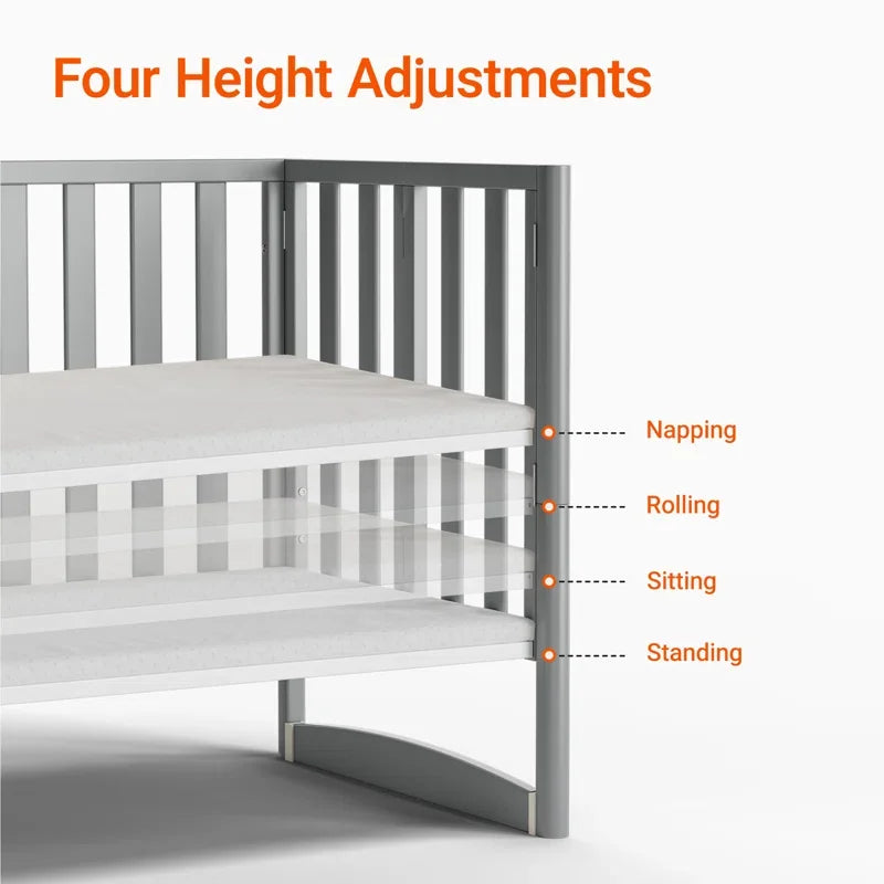 MAMAZING 6-in-1 Convertible Mini Crib (Grey)