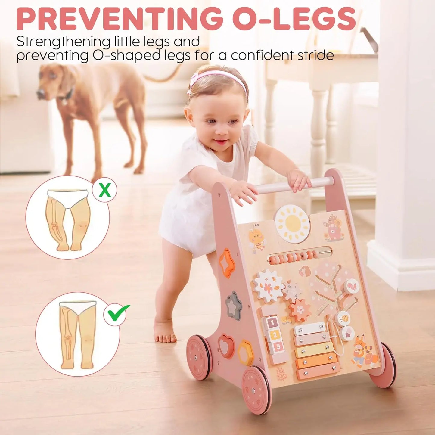 Robotime Robud Wooden Baby Walker with Wheels