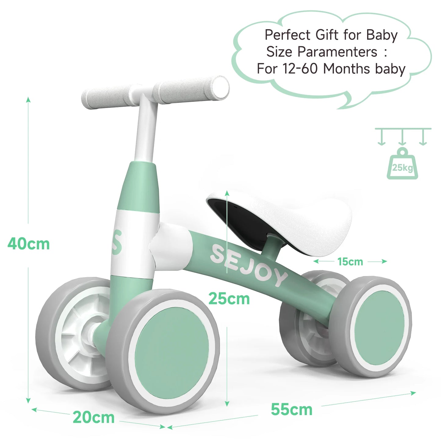 Sejoy Baby Balance Bike for 1-3 Years Old