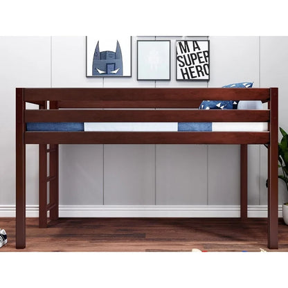 Contemporary Solid Wood Twin Low Loft Bed