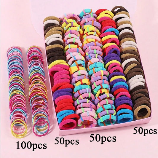 Girls’ Colorful Hair Bands – 250/300 Pieces Set