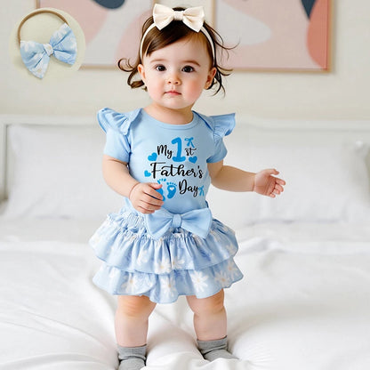 My First Father's Day Letter Print Romper