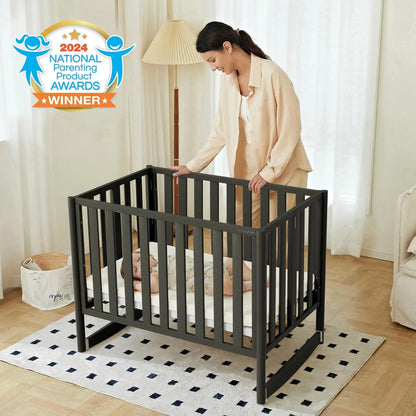 MAMAZING 6-in-1 Convertible Mini Crib (Black)
