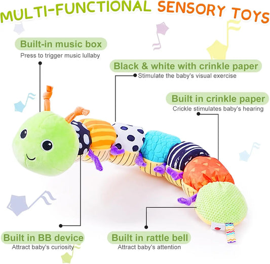 Musical Multi‑Sensory Caterpillar Plush Toy