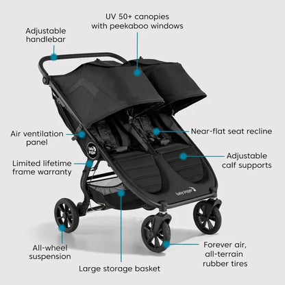 HOME Double Stroller, Compatible with Britax, Cybex