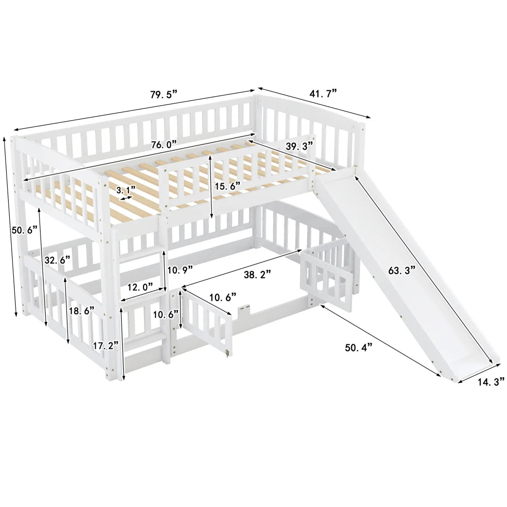Twin Bunk Bed with Slide