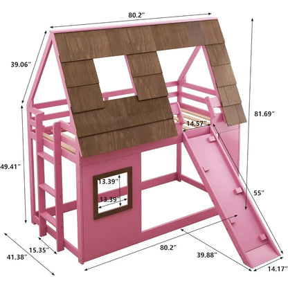 Twin Over Twin House Bunk Bed