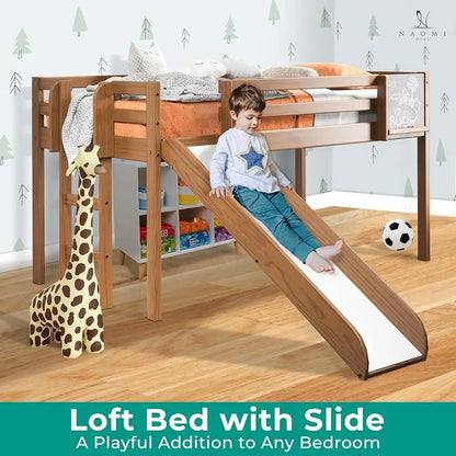 Kids Twin Loft Bed with Slide