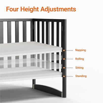MAMAZING 6-in-1 Convertible Mini Crib (Black)