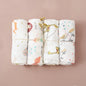 Elinfant 4PCS Bamboo Cotton Muslin Swaddle Set