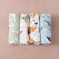 Elinfant 4PCS Bamboo Cotton Muslin Swaddle Set