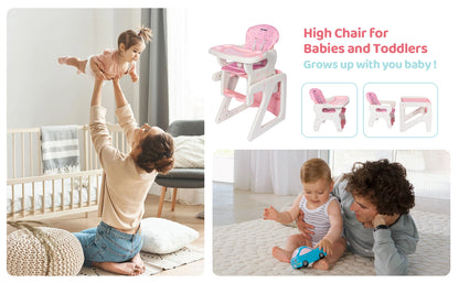 2-in-1 Baby High Chair with Table Footrest