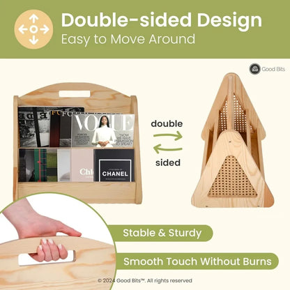 Double-Sided Montessori Kids Bookshelf